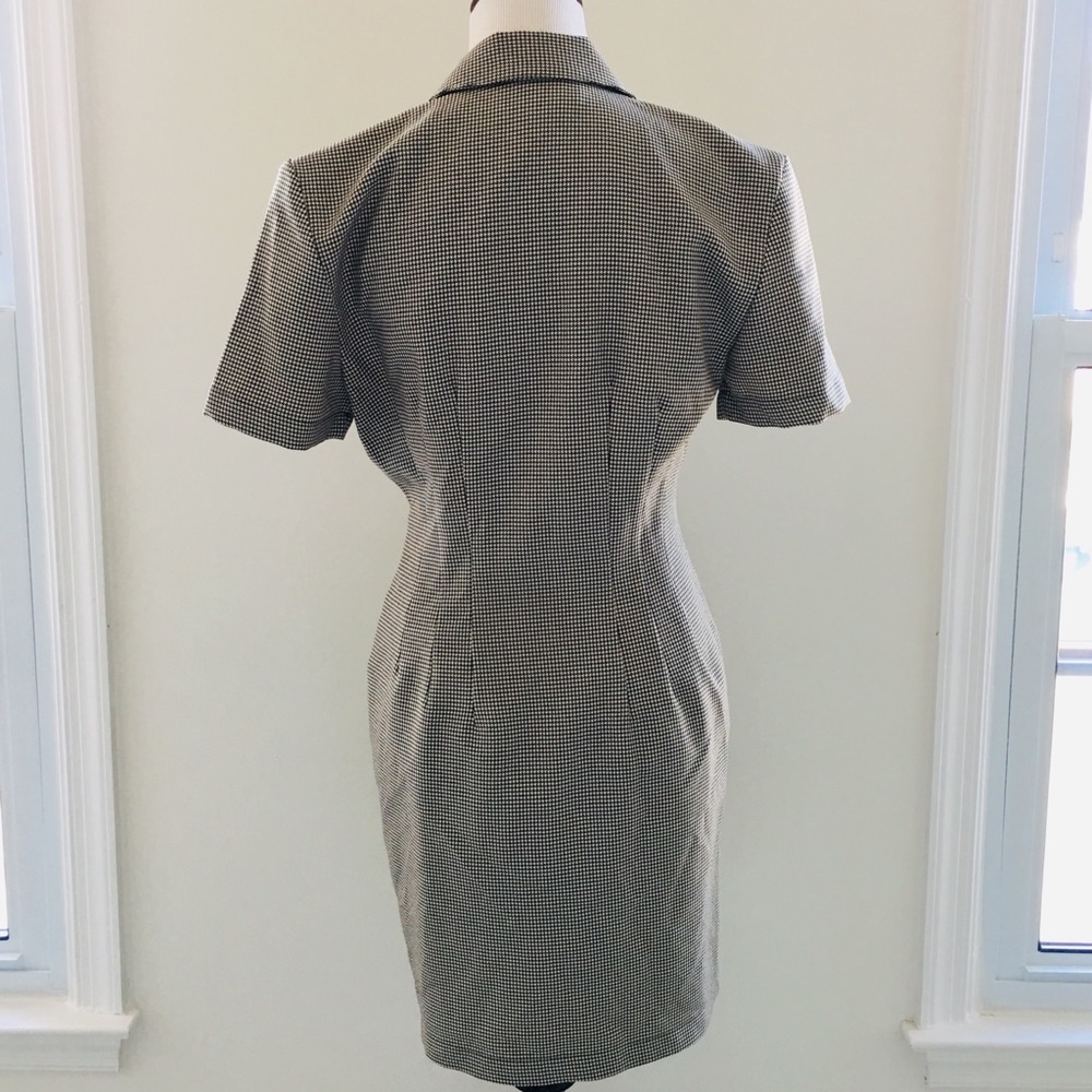 Vintage Houndstooth Button Down Dress - image 6